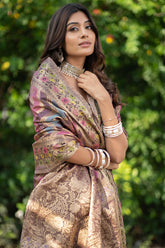 Organza zari woven Leheriya saree for wedding